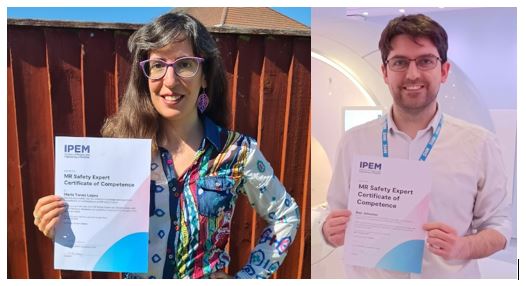 Latest recipients of the IPEM MRSE Certificate of Competence